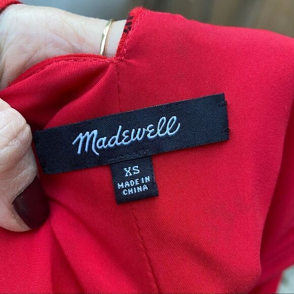 Madewell Magnolia XS Tie-back Floral Summer Dress Red - Picture 14 of 15